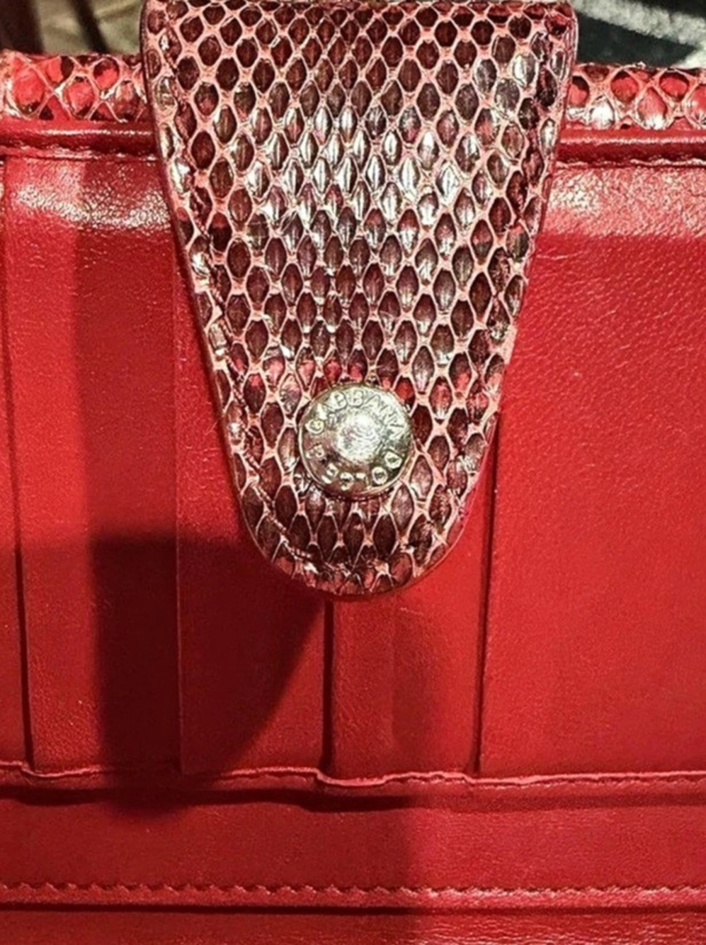 Dolce & Gabbana vintage Red Patchwork Wallet snake embossed leather - Picture 8 of 14